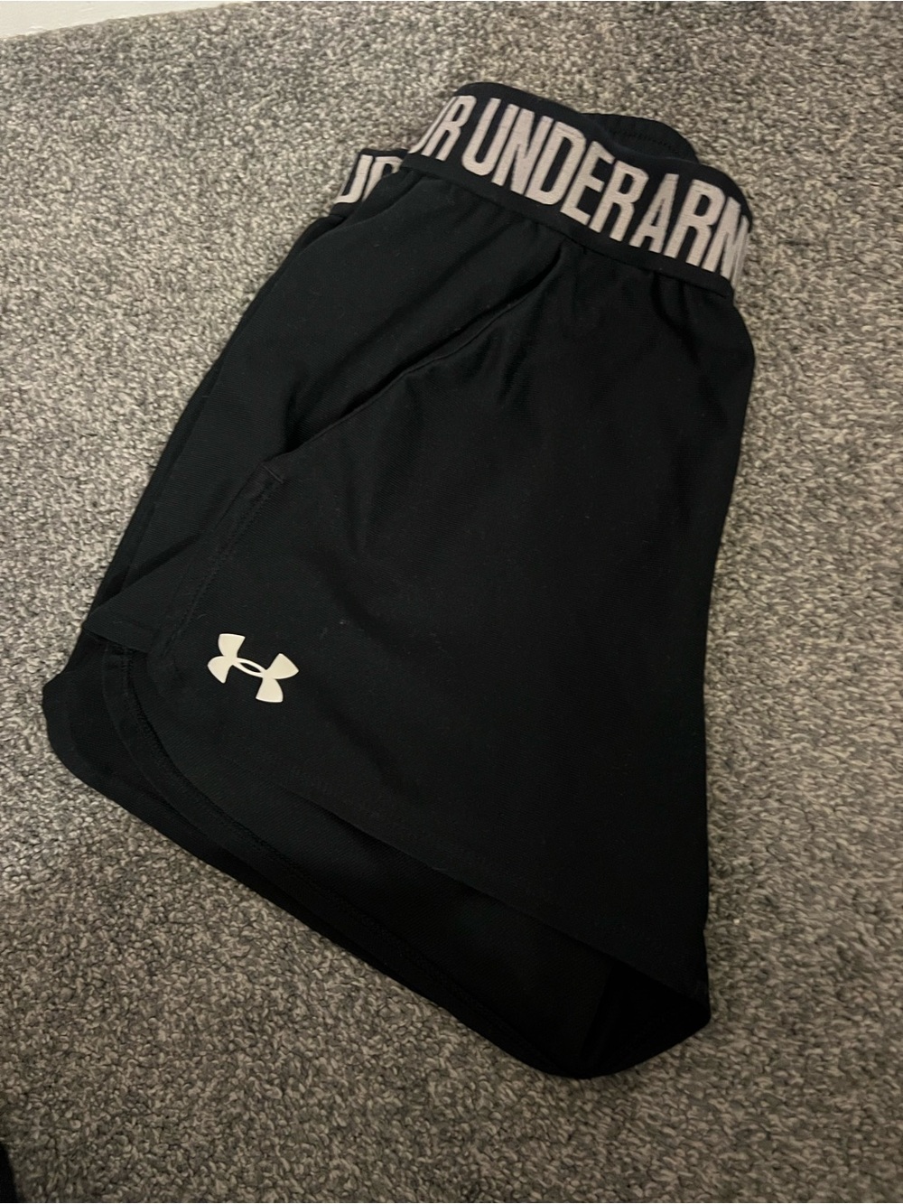 Under Armour Black Women’s Athletic Shorts with Branded Waistband